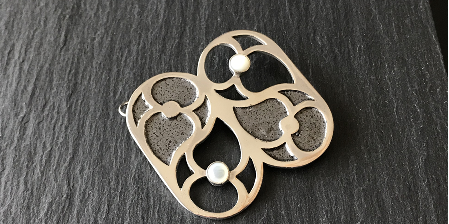 Broche Colgante -Esgrafiado Segoviano nº2 (Negro Granito)-